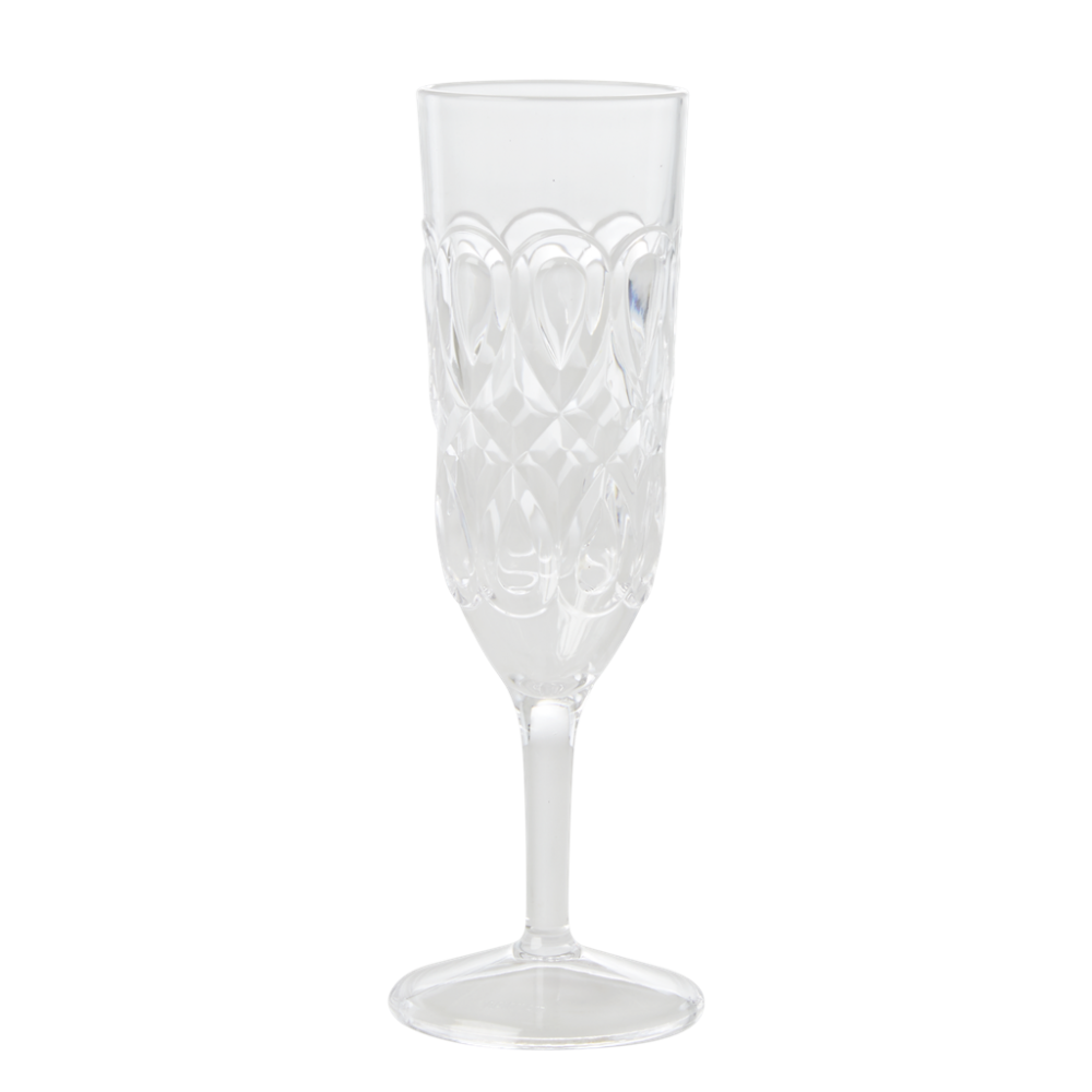 Clear Swirl Embossed Acrylic Champagne Glass Rice DK